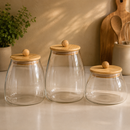 Pote Hermético de Vidro com Bambu