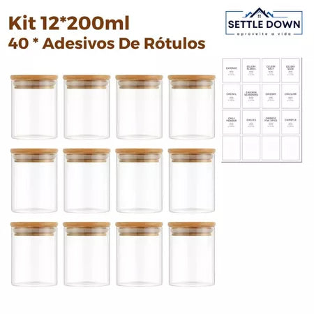 Kit 6 Potes Herméticos de Vidro