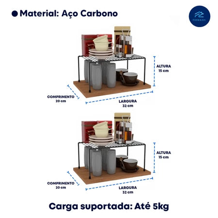 Kit Organizador de Armário Aramado