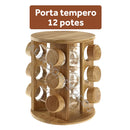 Porta Tempero Giratório em Bambu