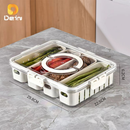 Caixa Organizadora de Alimentos Transparente Geladeira Empilhável Multiuso com Divisórias