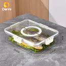 Caixa Organizadora de Alimentos Transparente Geladeira Empilhável Multiuso com Divisórias