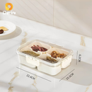 Caixa Organizadora de Alimentos Transparente Geladeira Empilhável Multiuso com Divisórias