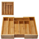 Porta Talheres de Bambu Extensível