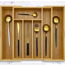 Porta Talheres de Bambu Extensível